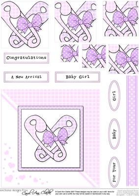 New Baby Girl Quick Card with Pyramage