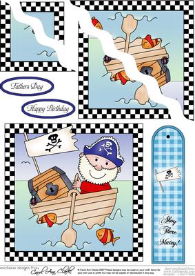 Pirates Ahoy!! Quick Card Wavy Corner Side Stacker Topper