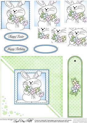 Little Boy Bunny Quick Card with Pyramage Topper