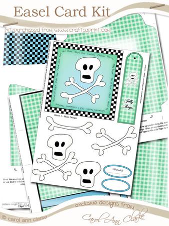 Jolly Roger Easel Card Kit with 3D Decoupage