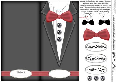 Dressed to Thrill!! Man's Quick Card with 3D Decoupage