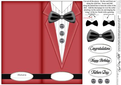 Dressed to Thrill!! Man's Quick Card with 3D Decoupage