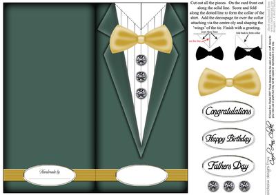 Dressed to Thrill!! Man's Quick Card with 3D Decoupage