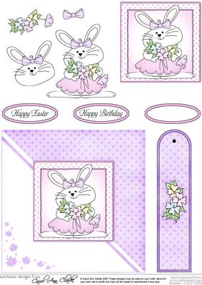 Little Girl Bunny Quick Card with 3D Decoupage Topper