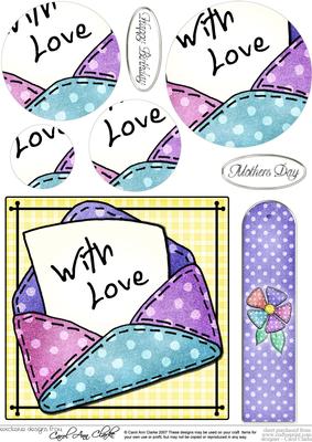 With Love Letter Quick Card with Circle Pyramage Topper