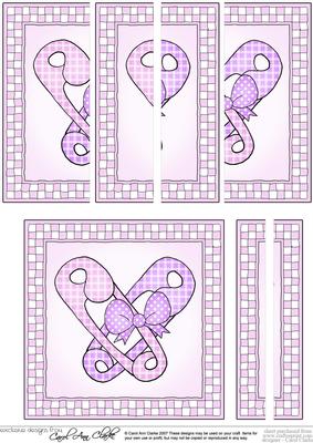 New Baby Girl Quick Card with Side Stacker Topper