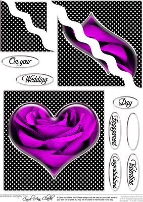 Romantic Rose Heart Quick Card with Wavy Corner Side Stacker