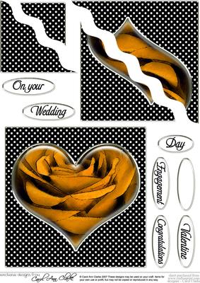 Romantic Rose Heart Quick Card with Wavy Corner Side Stacker
