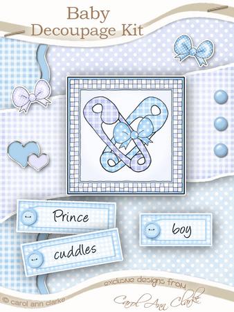 New Baby Boy Kit with 3D Decoupage