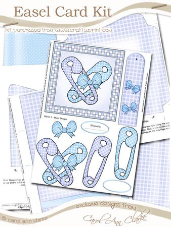 New Baby Boy Easel Card Kit with 3D Decoupage
