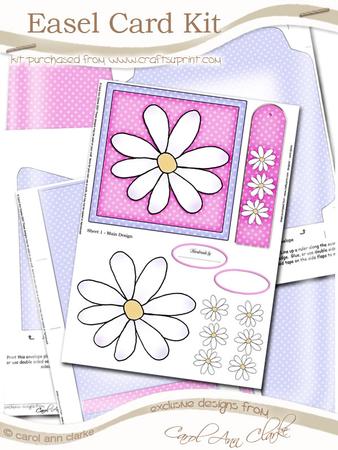Daisy Easel Card Kit in with 3D Decoupage