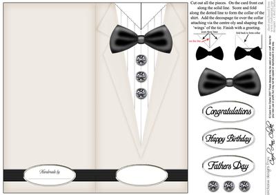 Dressed to Thrill!! Man's Quick Card with 3D Decoupage