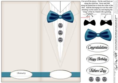 Dressed to Thrill!! Man's Quick Card with 3D Decoupage