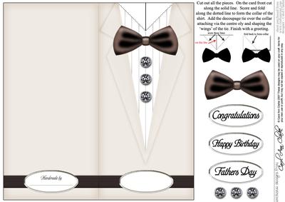 Dressed to Thrill!! Man's Quick Card with 3D Decoupage