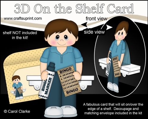 3D On the Shelf Card Kit - Little Bingo Player Allan