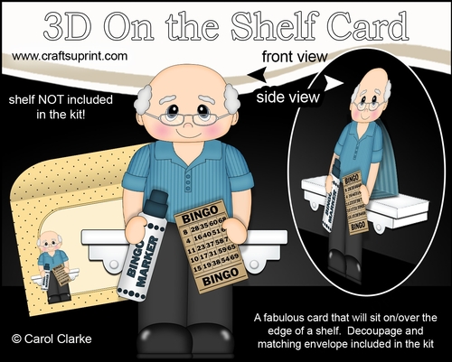 3D On the Shelf Card Kit - Little Bingo Player Perry