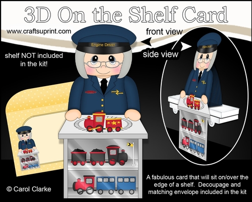 3D On the Shelf Card Kit - Little Train Set Old Lady Blanche