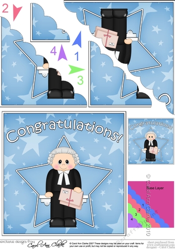 Judge or Barrister Congratulations Scallop Corner Side Stacker