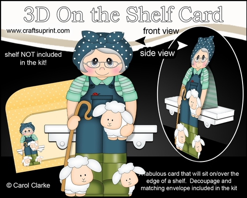 3D On the Shelf Card Kit - Little Shepherd or Farmer Eleanora tends her sheep