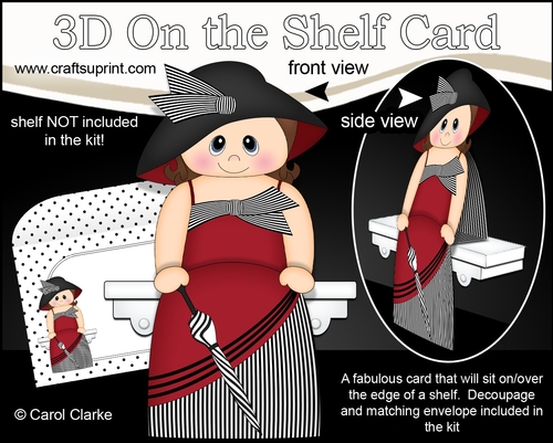 3D On the Shelf Card Kit - Fashionista Lady Arabella Beaufort dresses for a Day at the Races