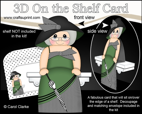 3D On the Shelf Card Kit - Fashionista Lady Penelope Arbuthnot dresses for a Day at the Races