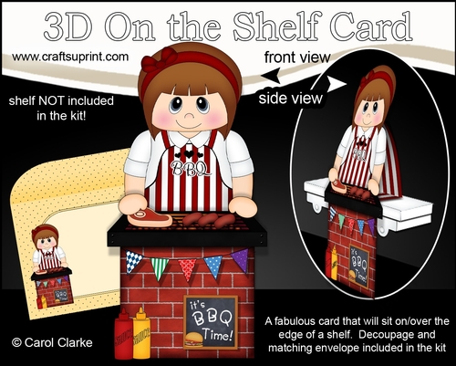 3D On the Shelf Card Kit - Its Barbecue Time with Little Teen Paulina