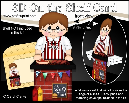 3D On the Shelf Card Kit - Its Barbecue Time with Little Teen Robby