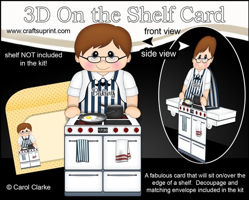 3D On the Shelf Card Kit - Little Cook Linwood is a whiz in the Kitchen
