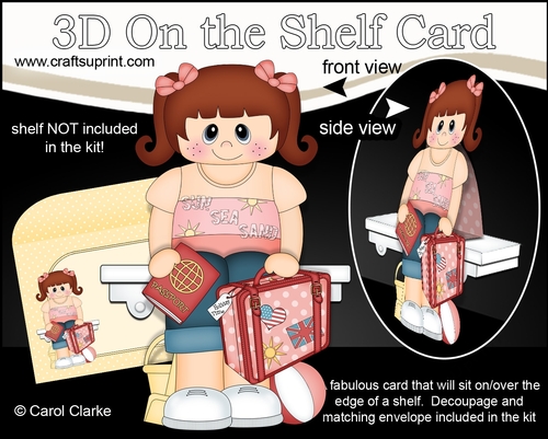 3D On the Shelf Card Kit - Little Jet Setter Fearne is off on Holiday