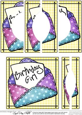 Birthday Girl Letter Quick Card Circular Side Stacker Topper