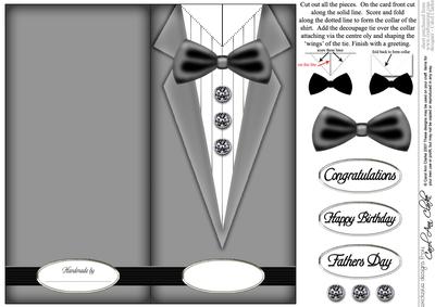 Dressed to Thrill!! Man's Quick Card with 3D Decoupage