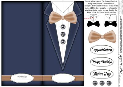Dressed to Thrill!! Man's Quick Card with 3D Decoupage