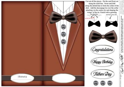 Dressed to Thrill!! Man's Quick Card with 3D Decoupage