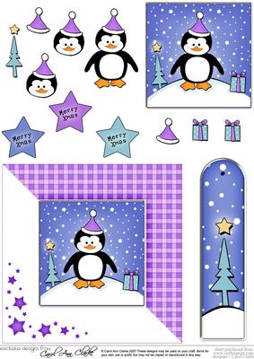 Cheeky Xmas Penguin Quick Card with 3D Decoupage