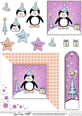 Cheeky Xmas Penguin Quick Card with 3D Decoupage
