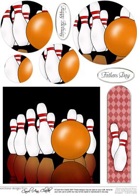 10 Pin Bowling Quick Card with Circle Pyramage Topper