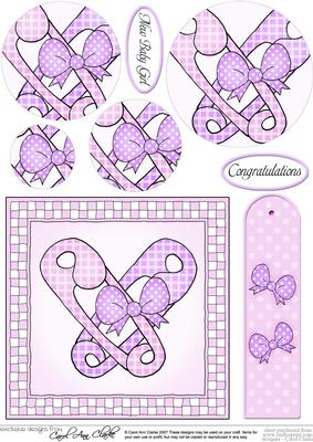 New Baby Girl Quick Card with Circle Pyramage