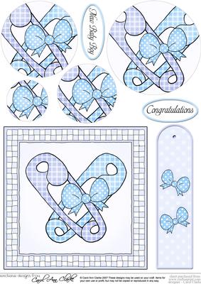 New Baby Boy Quick Card with Circle Pyramage