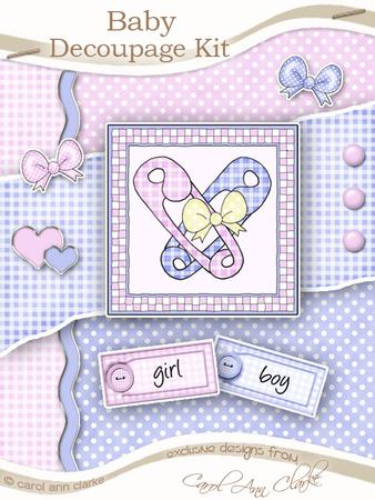 New Baby Boy/girl Twins Kit with 3D Decoupage