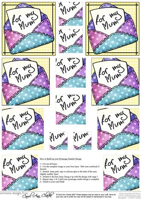 For My Mum Letter Pyramage Sheet