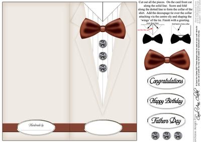 Dressed to Thrill!! Man's Quick Card with 3D Decoupage