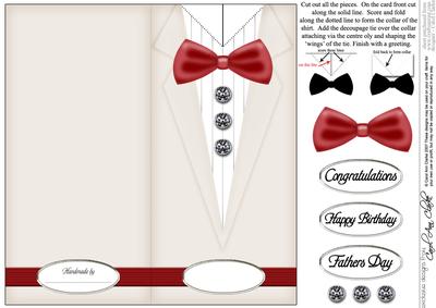 Dressed to Thrill!! Man's Quick Card with 3D Decoupage
