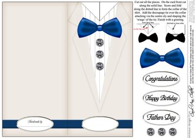 Dressed to Thrill!! Man's Quick Card with 3D Decoupage