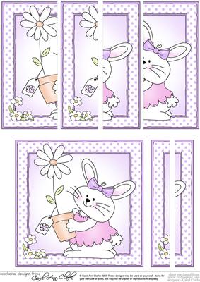 Little Girl Bunny Quick Card with Side Stacker