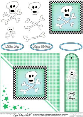Jolly Roger Quick Card with 3D Decoupage
