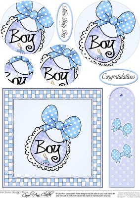 New Baby Boy Quick Card with Circle Pyramage