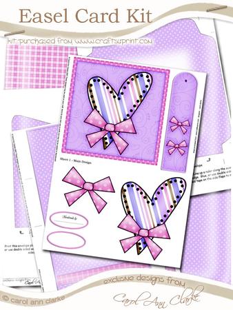 Funky Hearts Easel Card Kit with 3D Decoupage Topper