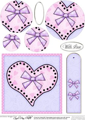 Funky Hearts Quick Card with Circle Pyramage