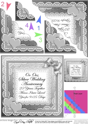 On Our Silver Wedding Anniversary Scallop Corner side stacker