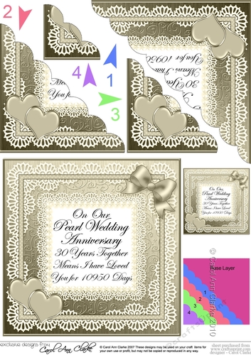 On Our Pearl Wedding Anniversary Scallop Corner side stacker
